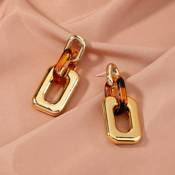 Golden Asymmetric Chunky Chain Link Earrings