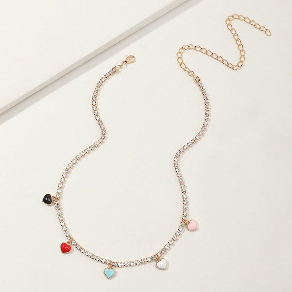Colorful Hearts Stone Necklace