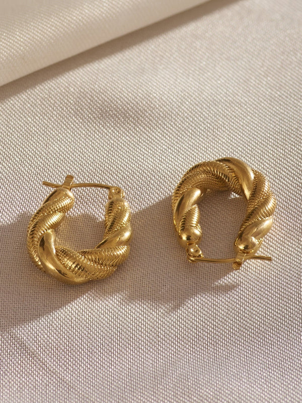 Golden Twisted Hoops